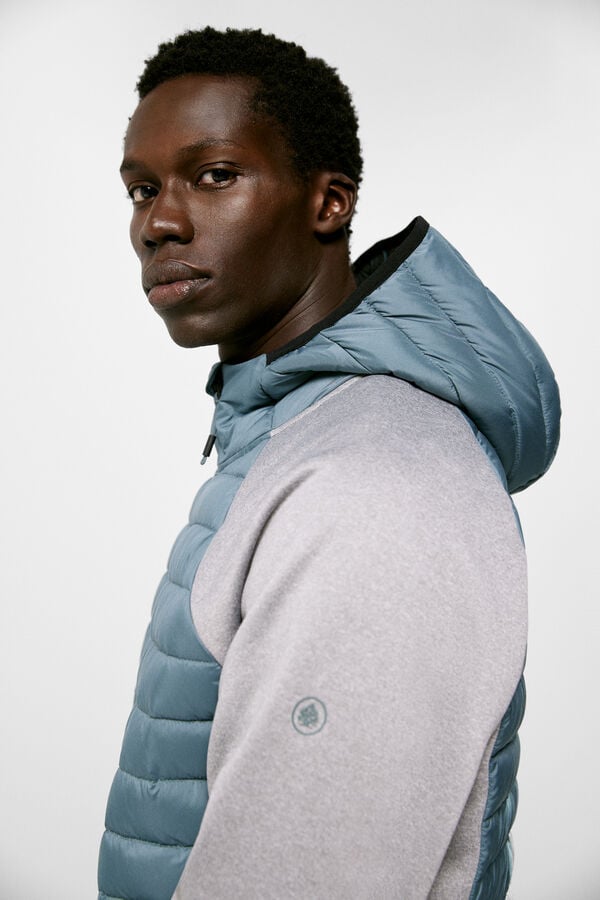 Springfield Combined hooded quilted jacket acqua