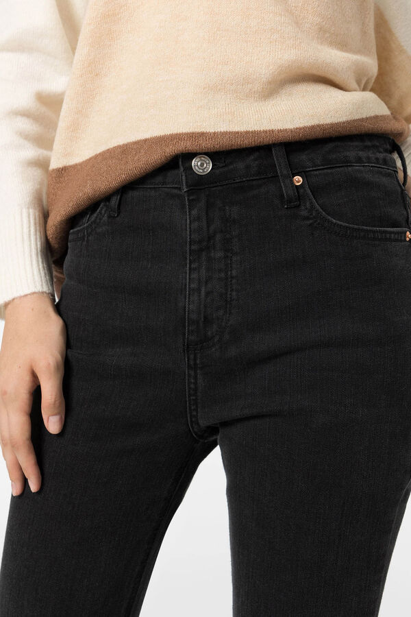 Springfield Jeans Megan Cropped Flare Cintura Subida preto