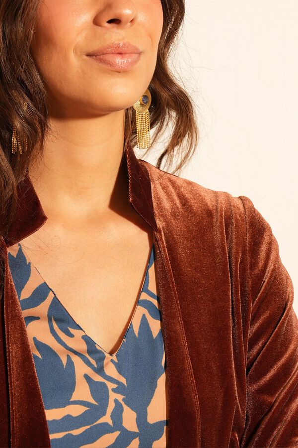 Cul Sac Velvet midi coat nude