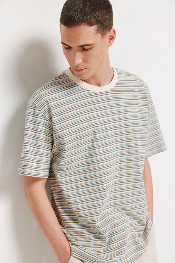 Springfield T-shirt &agrave; rayures blanc