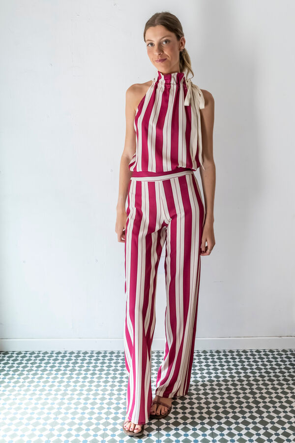 Cul Sac Pantal&oacute;n palazzo el&aacute;stico blanco