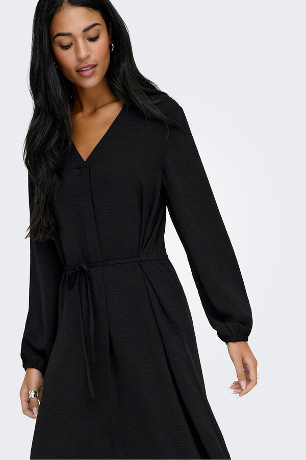JDY Long-sleeve midi dress black