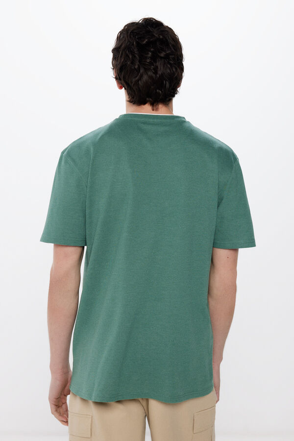 Springfield T-Shirt aus doppeltem Piqué grün