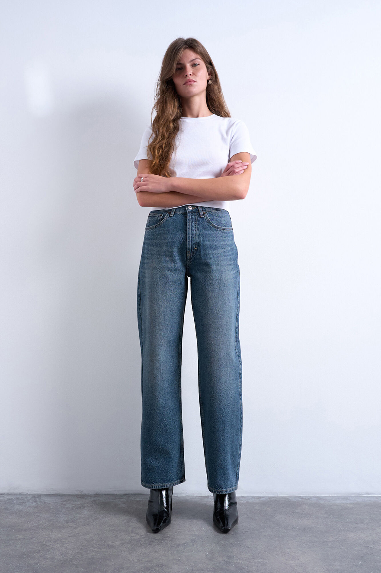 Topshop Cal&ccedil;a jeans de cintura m&eacute;dia