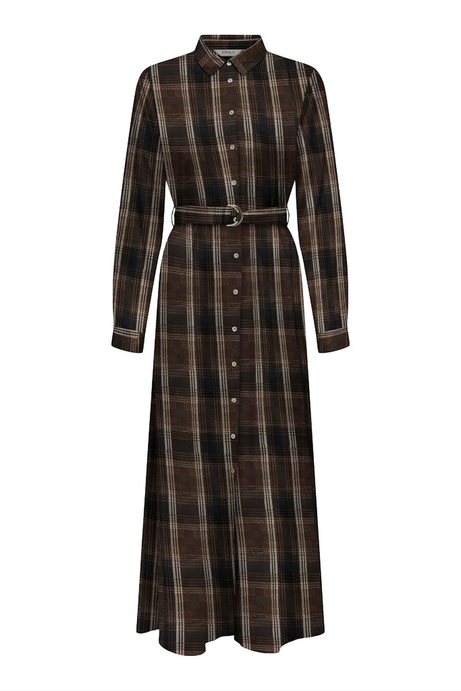 Vestido largo camisero satinado