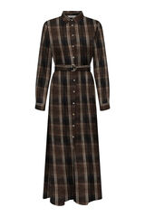 Only Long satin-finish shirt dress nude