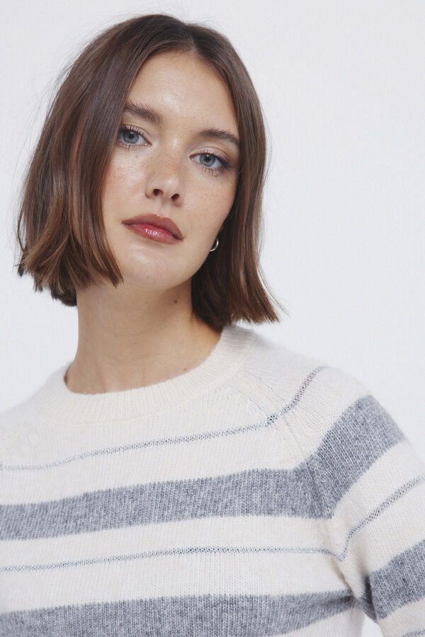 Springfield Lurex striped jumper beige