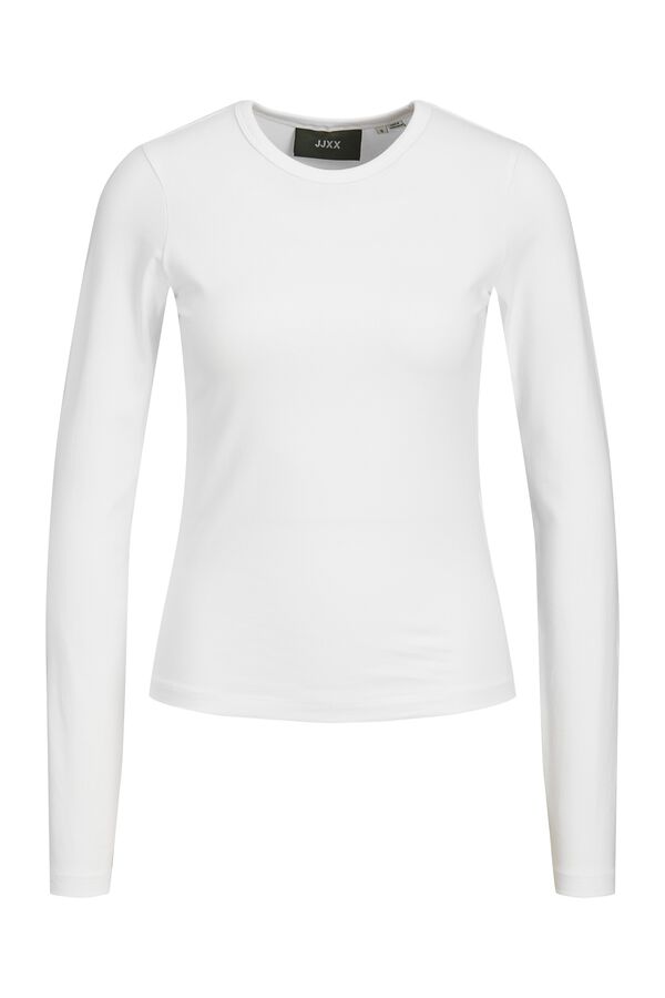 Jack & Jones Girl Ribbed long sleeve T-shirt white
