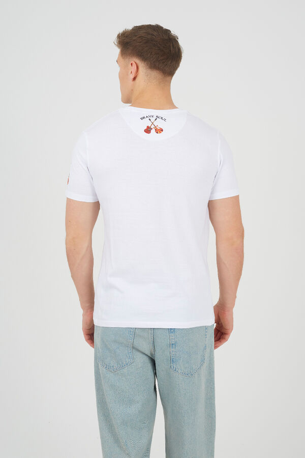 Brave Soul Camiseta piezas de lego manga corta blanco