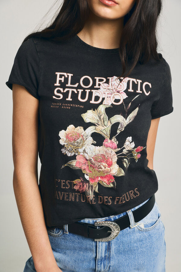 Only Printed short-sleeved T-shirt brown