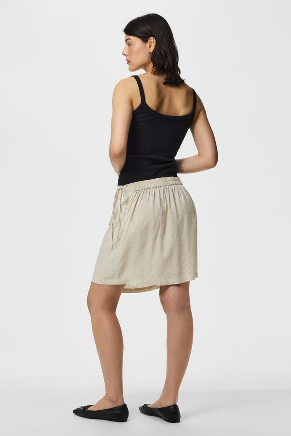 Pieces Falda corta tipo pareo gris