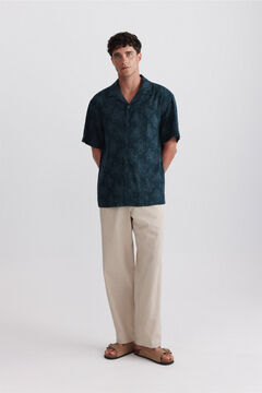 Springfield Printed linen rayon short sleeve T-shirt