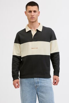 Jack & Jones Sudadera tipo polo franja