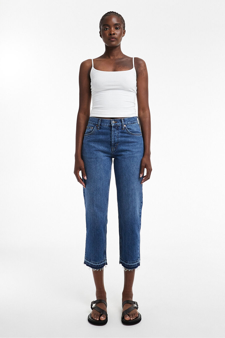 Jeans straight fit cropped.