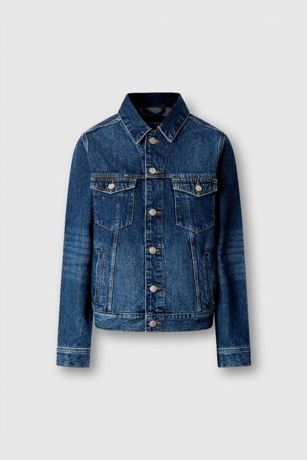 Pepe Jeans Blus&atilde;o trucker de ganga azul