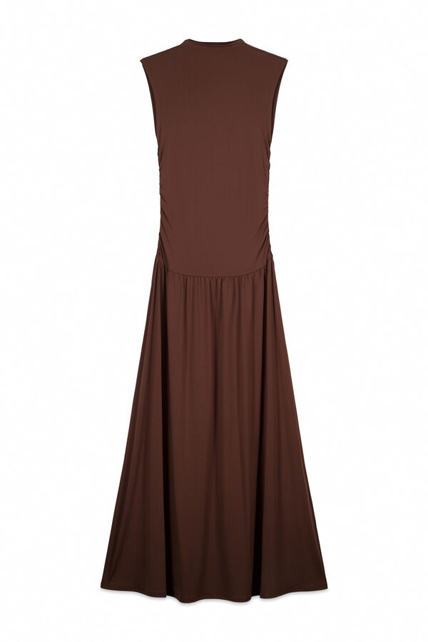 Springfield Gerafftes Kleid Nude