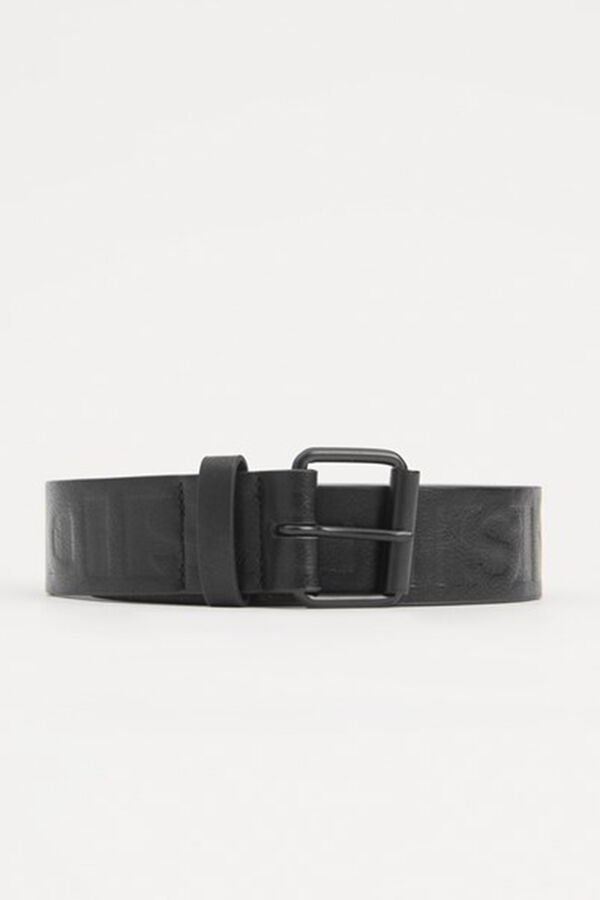 Springfield Embossed faux leather belt crna
