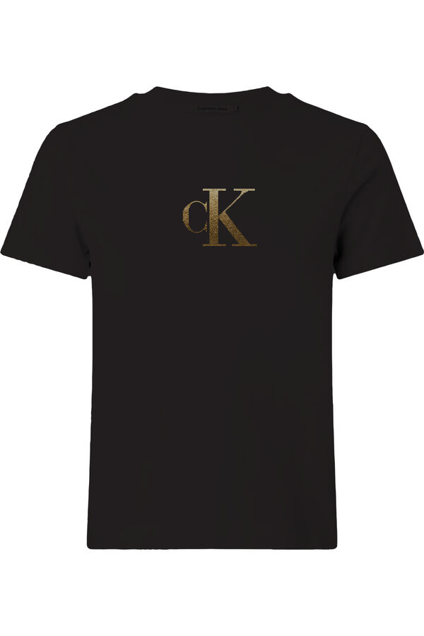 CK Jeans Camiseta dise&ntilde;o cristales brillantes negro