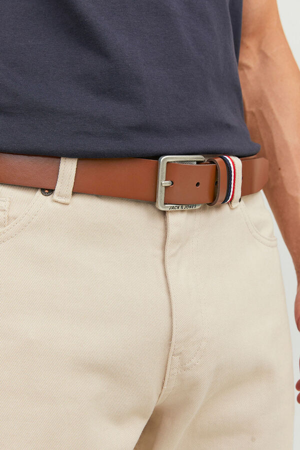 Jack & Jones Classic leather belt nude
