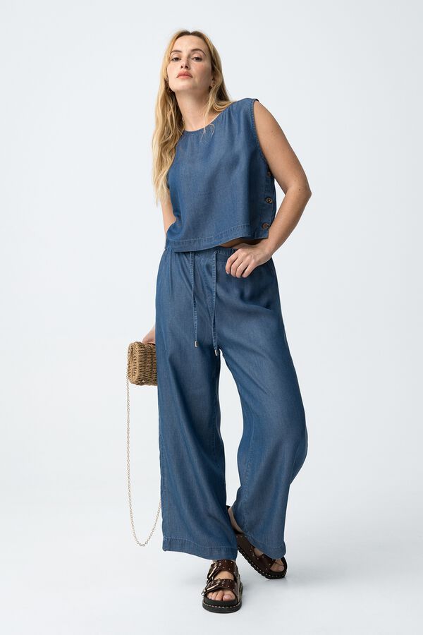 Tiffosi Pantal&oacute;n ancho azul