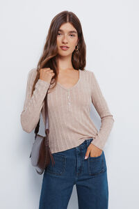 Springfield Strick-T - T-Shirt im Baker's Cut