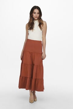Springfield Long skirt with ruffles brown