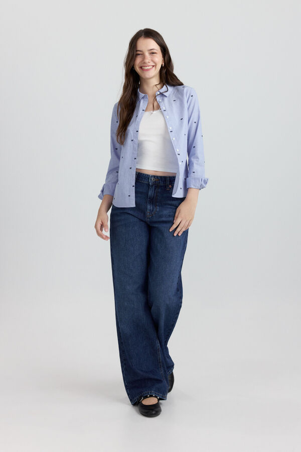 Springfield Embroidered pattern shirt blue