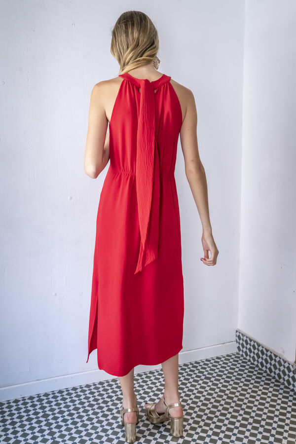 Cul Sac Vestido midi recto rojo