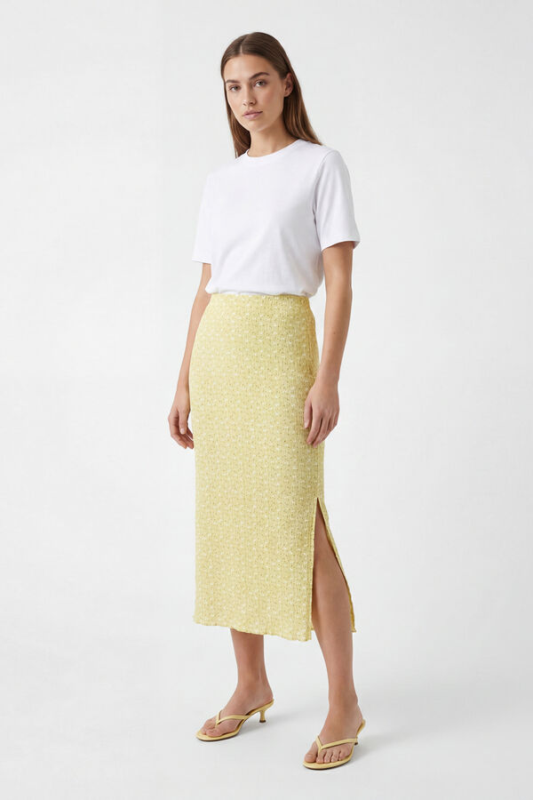 Pieces Printed midi skirt printed