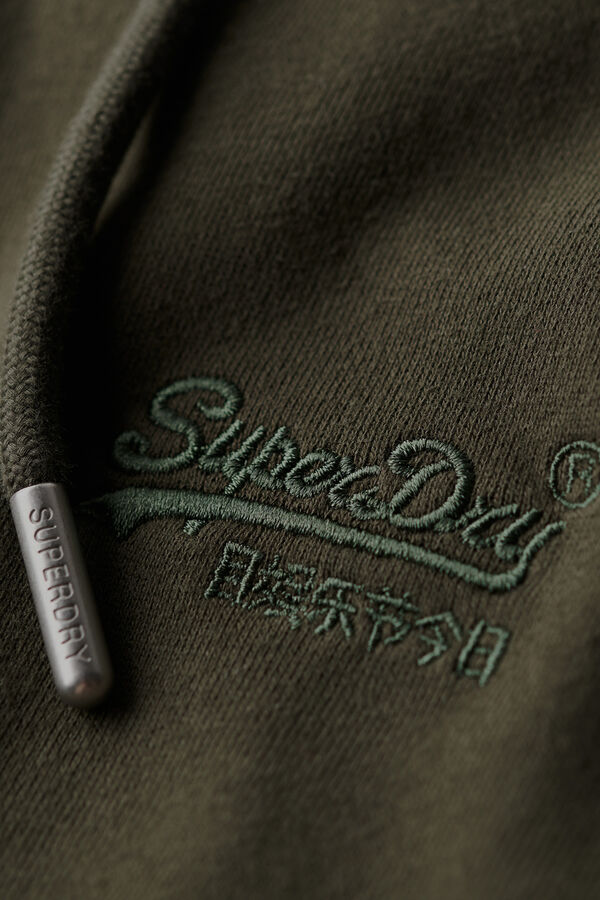 Springfield Sweatshirt com capuz, fecho-éclair e logo Essential caqui escuro