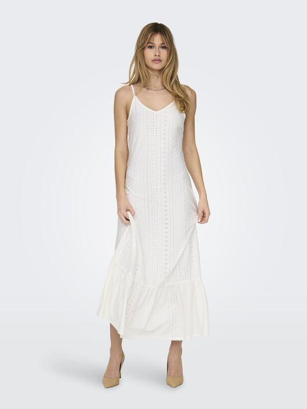 Springfield Long strappy dress white