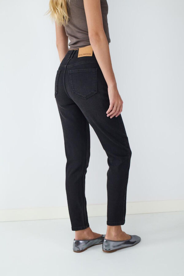 Balmohk Cal&ccedil;a jeans skinny de cintura alta preto
