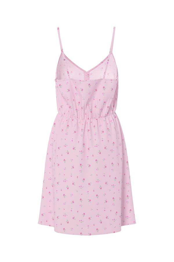 Pieces Printed mini strap dress pink