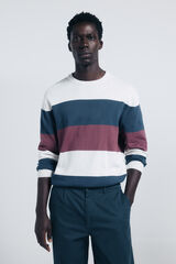 Springfield Jersey rayas bloque color burdeos