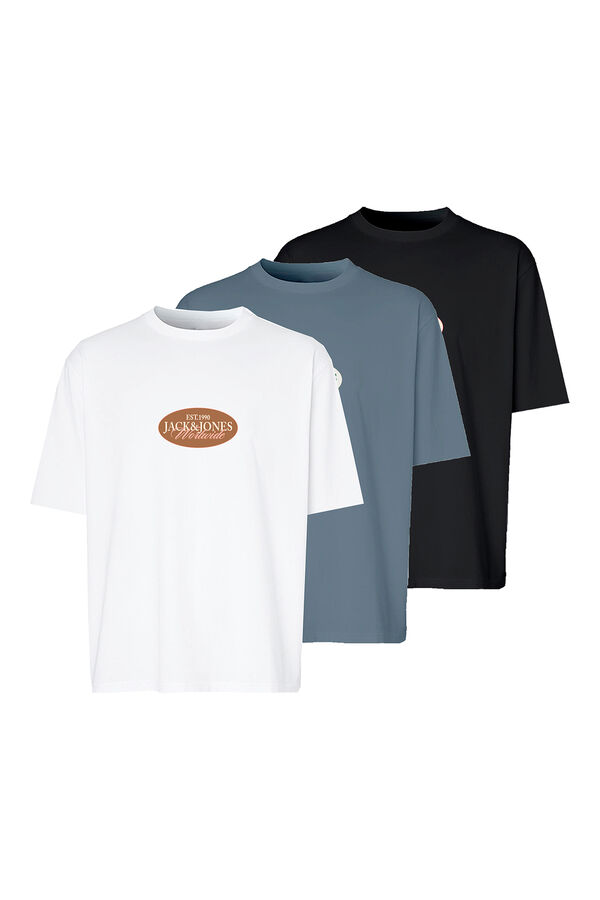 Jack & Jones Pacote com 3 camisetas b&aacute;sicas preto