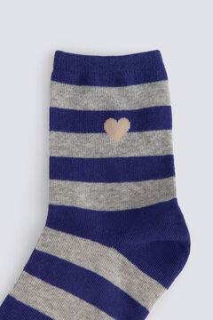 Springfield Striped heart ribbed socks