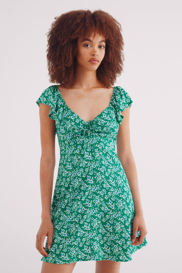 Vestido corto tirantes volantes estampado | Vestidos de mujer | SPF