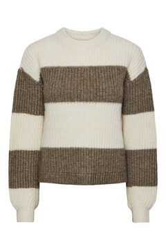 Springfield Striped jumper. Contains wool camel