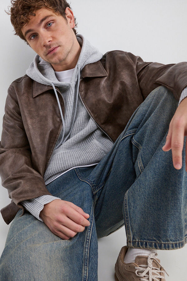 Balmohk Faux leather jacket nude