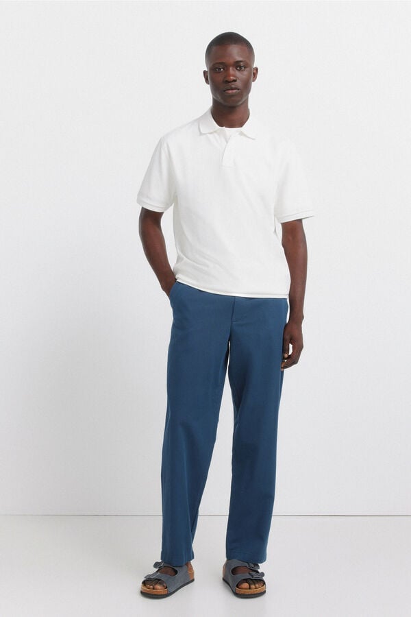 Springfield Striped regular fit polo shirt beige