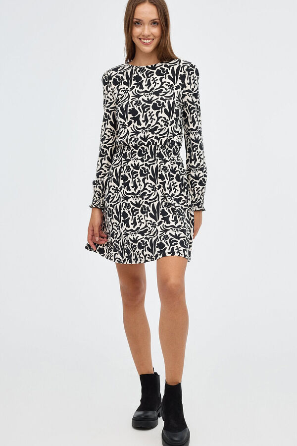 Inside Print Dress Crna