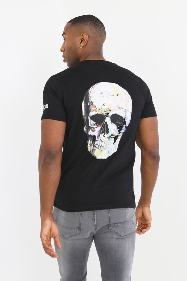 Springfield Skull T-shirt with back print crna