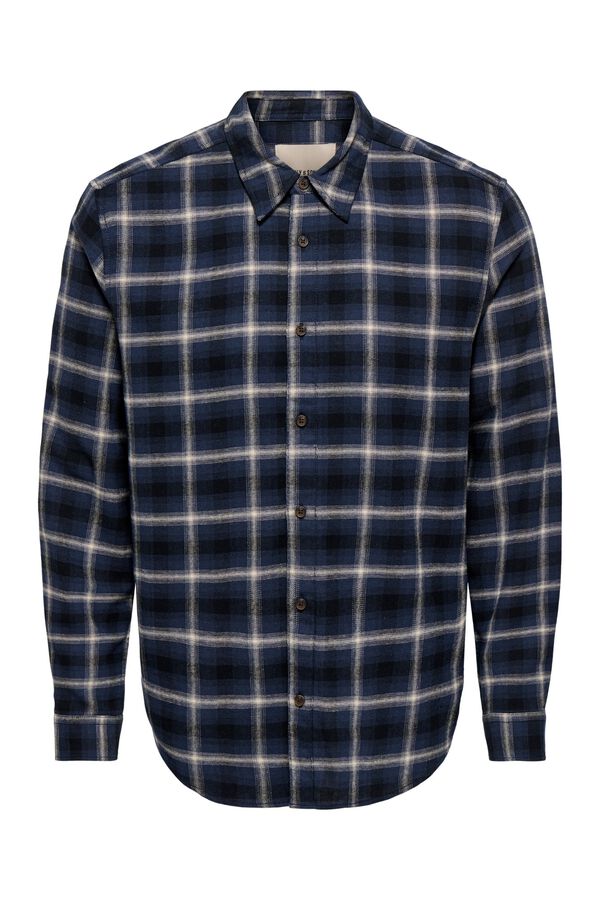 Only & Sons Camisa com estampado xadrez azul