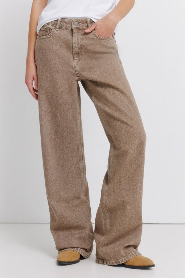 Springfield Straight high-rise jeans brown