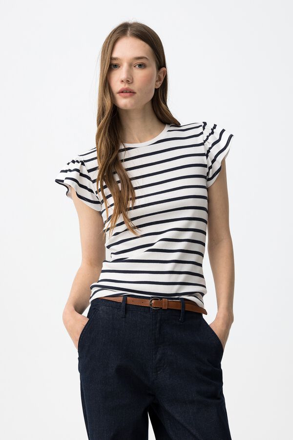 Tiffosi Short-sleeved striped T-shirt brown