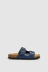 Pepe Jeans Double buckle anatomical sandals blue