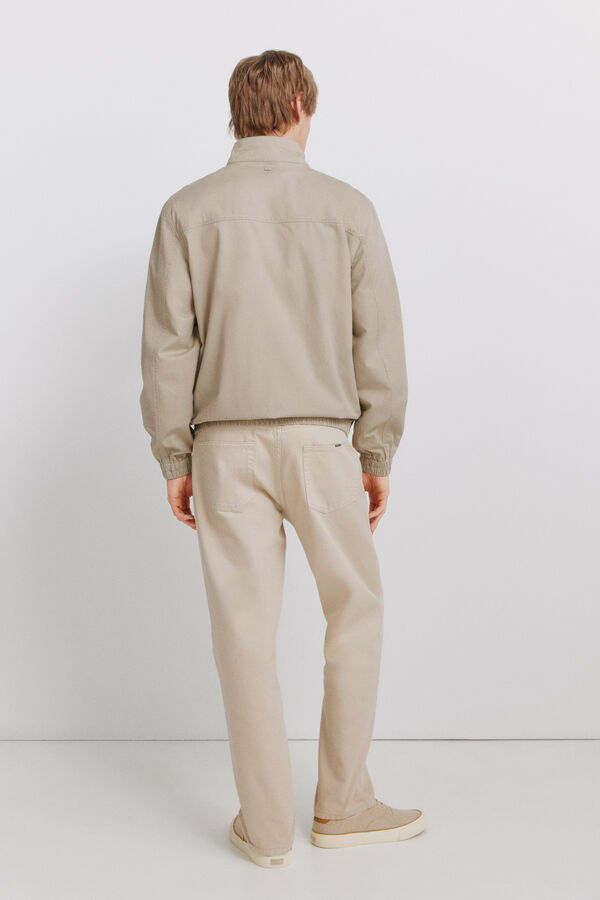 Springfield 5-pocket washed straight fit trousers nude