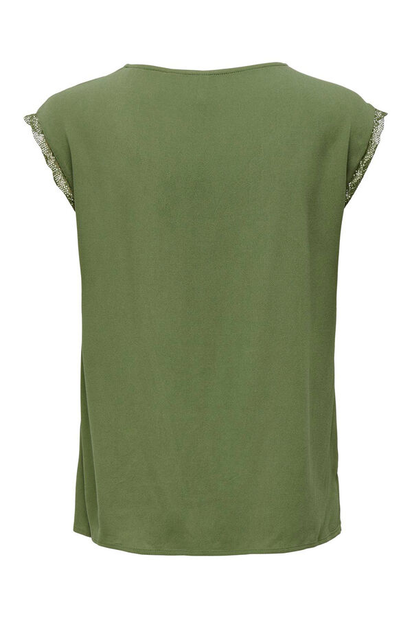 Springfield Short-sleeved lace blouse green