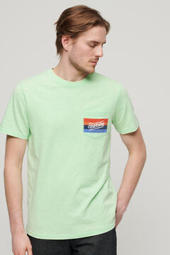 Springfield Gestreiftes T-Shirt mit Cali-Logo grün
