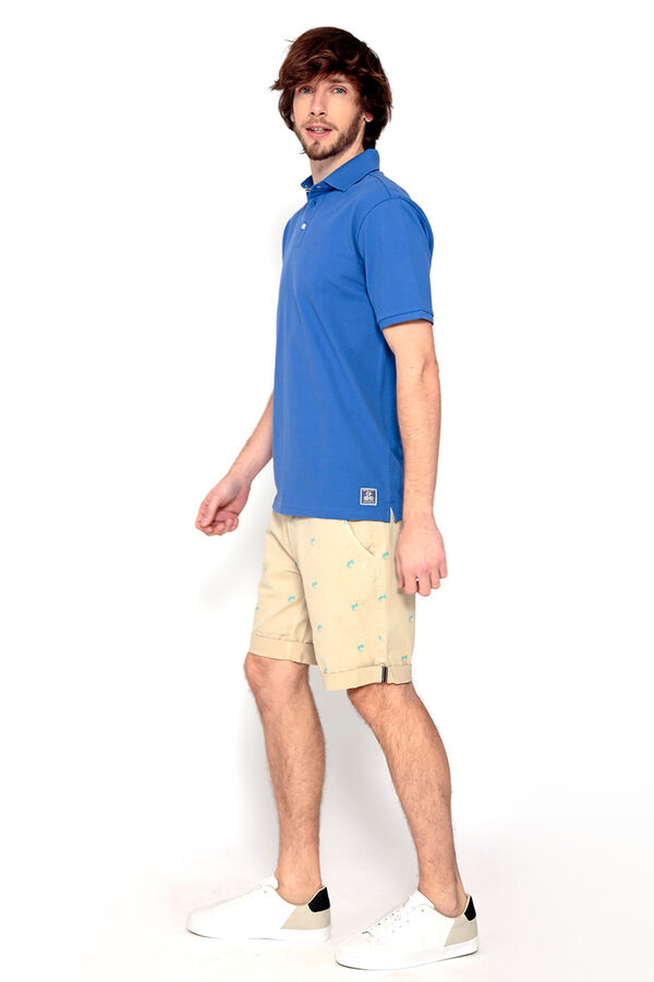 Springfield Kurzärmeliges Piqué-Poloshirt azulado